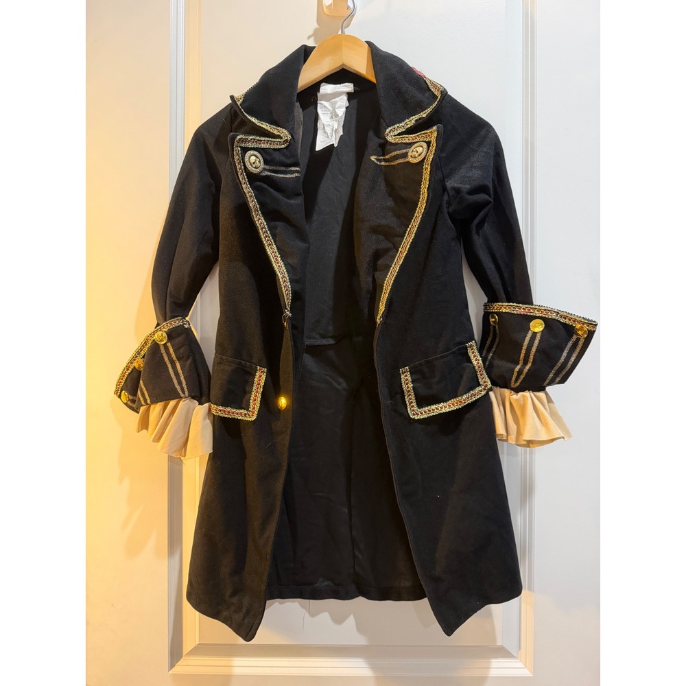 California Costumes Pirate Captain Jacket Vest Kids Medium Black Gold Halloween